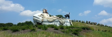 This lady, lounging atop a hill, greeted us as we entered the park.